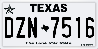 TX license plate DZN7516