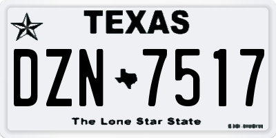 TX license plate DZN7517