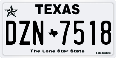 TX license plate DZN7518