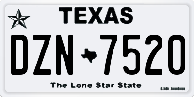 TX license plate DZN7520