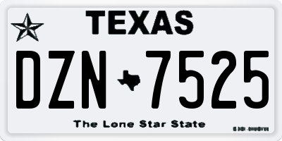 TX license plate DZN7525