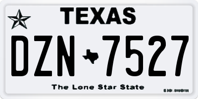 TX license plate DZN7527