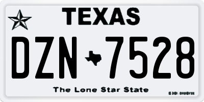 TX license plate DZN7528