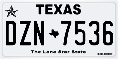 TX license plate DZN7536