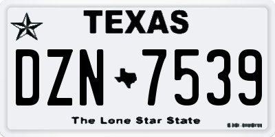 TX license plate DZN7539