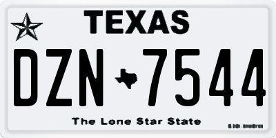 TX license plate DZN7544