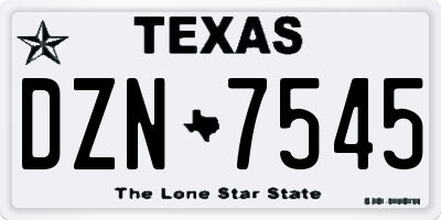 TX license plate DZN7545
