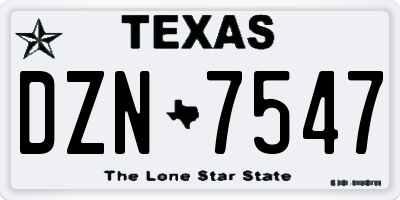 TX license plate DZN7547
