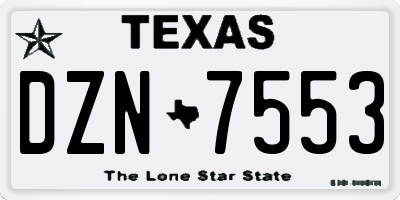 TX license plate DZN7553