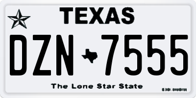 TX license plate DZN7555