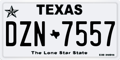 TX license plate DZN7557