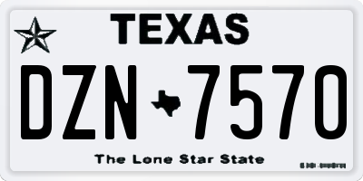 TX license plate DZN7570
