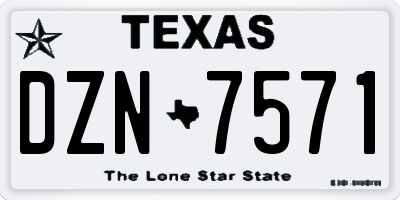 TX license plate DZN7571