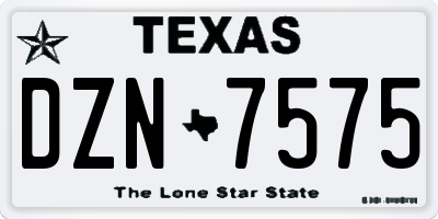TX license plate DZN7575
