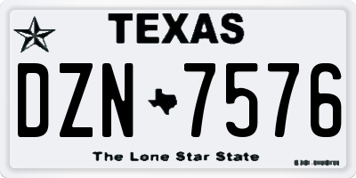 TX license plate DZN7576