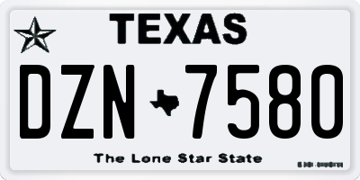 TX license plate DZN7580