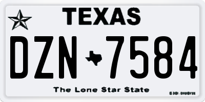 TX license plate DZN7584