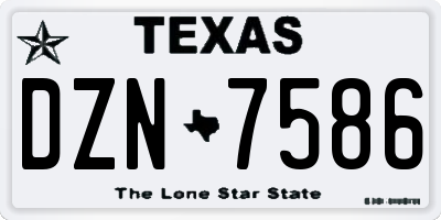 TX license plate DZN7586
