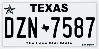 TX license plate DZN7587