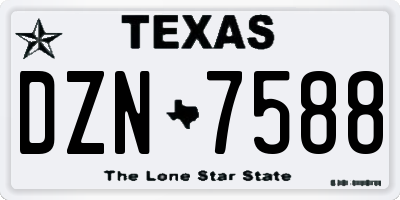 TX license plate DZN7588