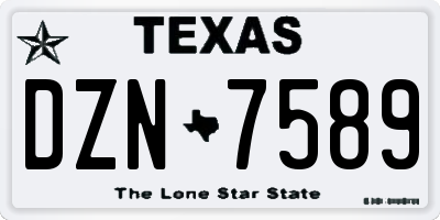 TX license plate DZN7589