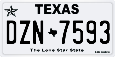 TX license plate DZN7593