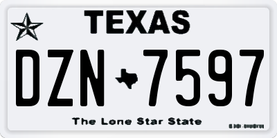 TX license plate DZN7597