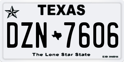 TX license plate DZN7606