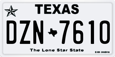 TX license plate DZN7610