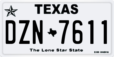 TX license plate DZN7611