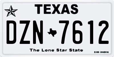 TX license plate DZN7612