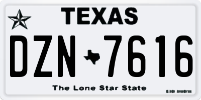 TX license plate DZN7616