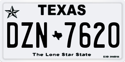TX license plate DZN7620