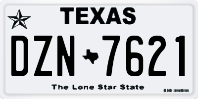 TX license plate DZN7621
