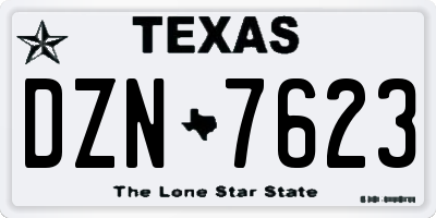 TX license plate DZN7623