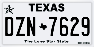 TX license plate DZN7629