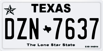 TX license plate DZN7637