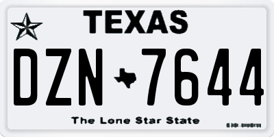 TX license plate DZN7644