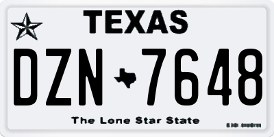 TX license plate DZN7648