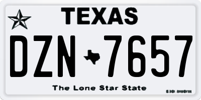 TX license plate DZN7657