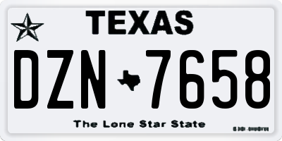 TX license plate DZN7658