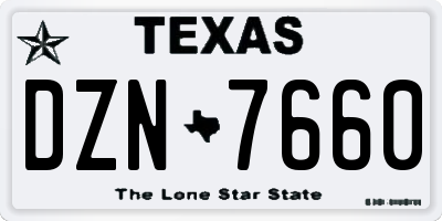 TX license plate DZN7660