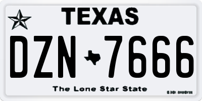 TX license plate DZN7666