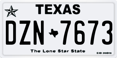 TX license plate DZN7673