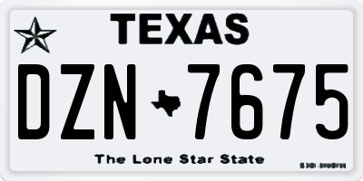 TX license plate DZN7675