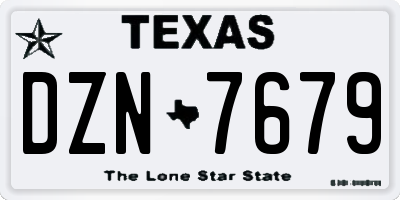 TX license plate DZN7679