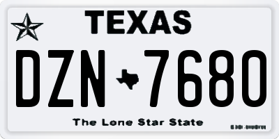 TX license plate DZN7680