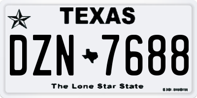 TX license plate DZN7688