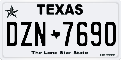 TX license plate DZN7690