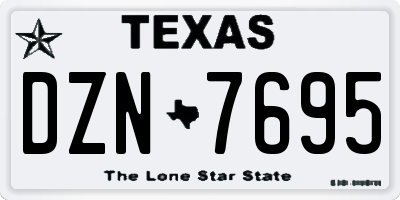TX license plate DZN7695